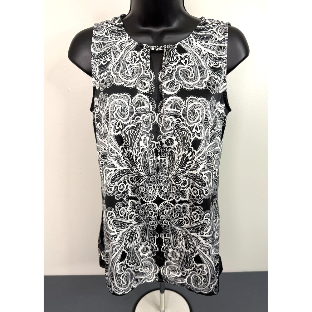 The Limited Black & White Paisley Top Blouse Small